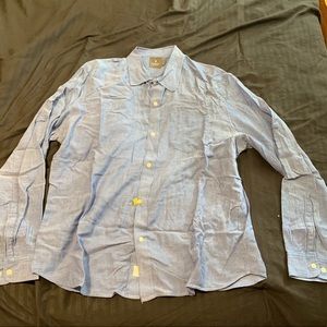Large, blue dress shirt